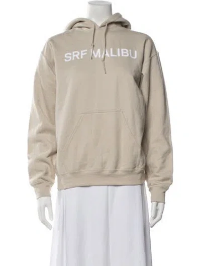 Pre-owned Heidi Merrick Graphic Print Crew Neck Hoodie In Neutrals