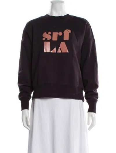Pre-owned Heidi Merrick Graphic Print Crew Neck Sweatshirt In Purple