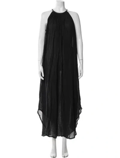 Pre-owned Heidi Merrick Halterneck Long Dress In Black