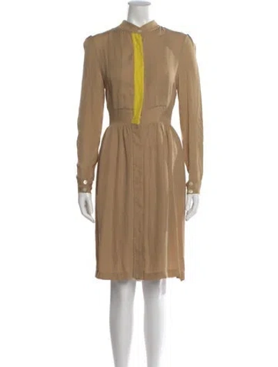 Pre-owned Heidi Merrick Knee-length Dress In Neutral