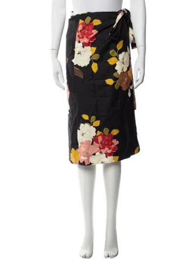 Pre-owned Heidi Merrick Linen Midi Length Skirt In Multicolor