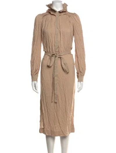 Pre-owned Heidi Merrick Long Dress In Neutrals