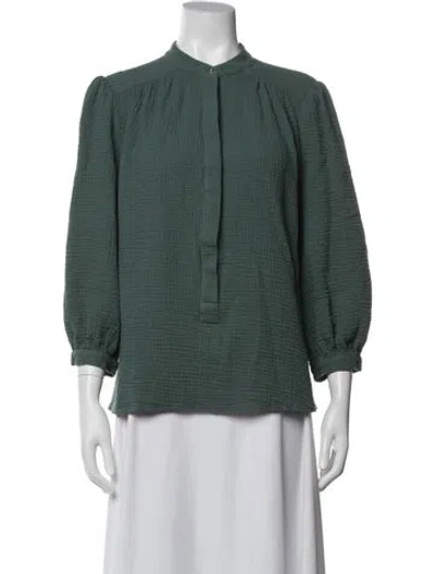 Pre-owned Heidi Merrick Long Sleeve Blouse In Green