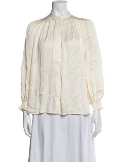 Pre-owned Heidi Merrick Long Sleeve Blouse In Neutrals