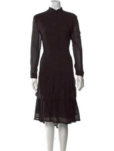 Pre-owned Heidi Merrick Midi Length Dress In Black