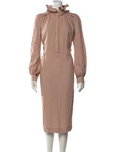Pre-owned Heidi Merrick Midi Length Dress In Neutrals