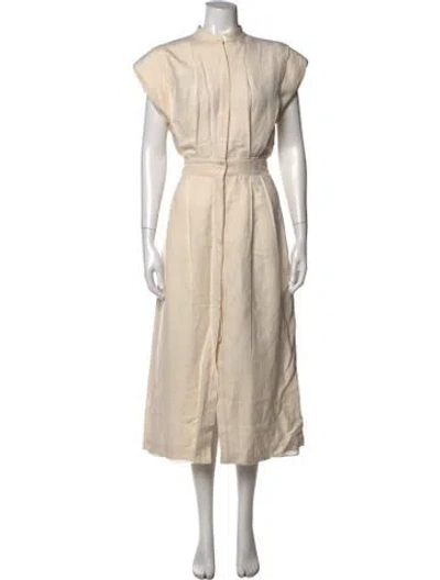 Pre-owned Heidi Merrick Midi Length Dress In Neutrals