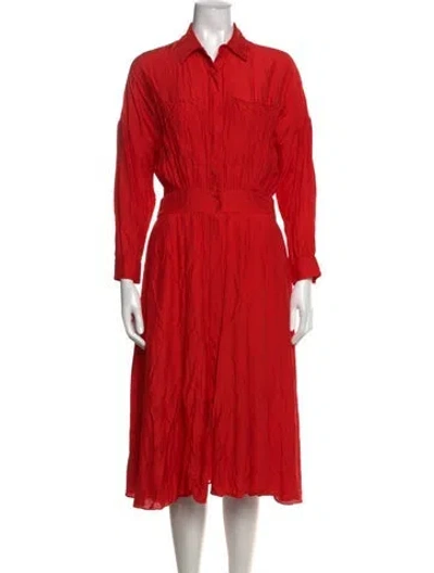 Pre-owned Heidi Merrick Midi Length Dress In Red