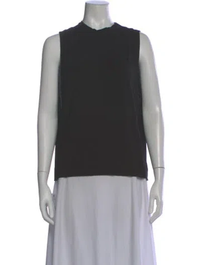 Pre-owned Heidi Merrick Mock Neck Sleeveless Top In Gray