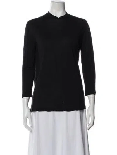 Pre-owned Heidi Merrick Mock Neck Three-quarter Sleeve Top In Multi