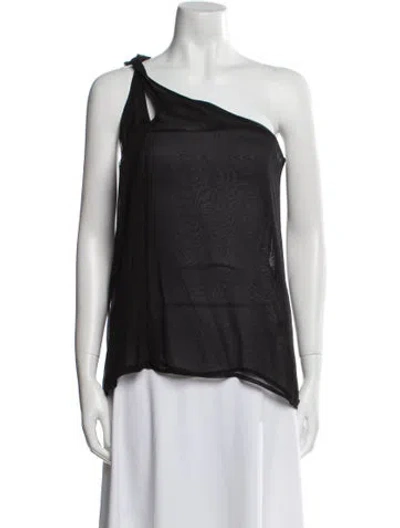 Pre-owned Heidi Merrick One-shoulder Sleeveless Top In Black