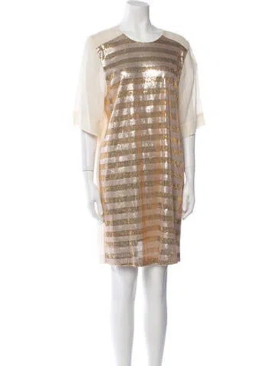 Pre-owned Heidi Merrick Patterned Mini Dress In Neutral