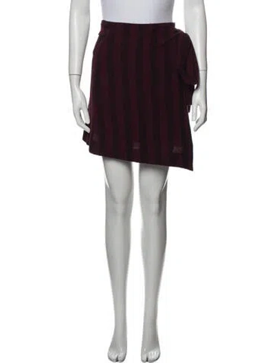 Pre-owned Heidi Merrick Ruffle Embellishment Long Skirt W/ Tags In Burgundy