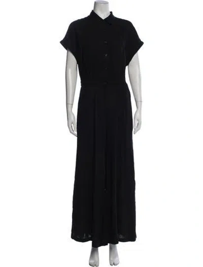 Pre-owned Heidi Merrick Satin Jumpsuit In Black