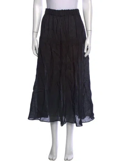 Pre-owned Heidi Merrick Satin Long Skirt In Grey