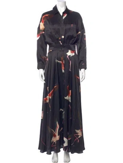 Pre-owned Heidi Merrick Silk Long Dress In Blue