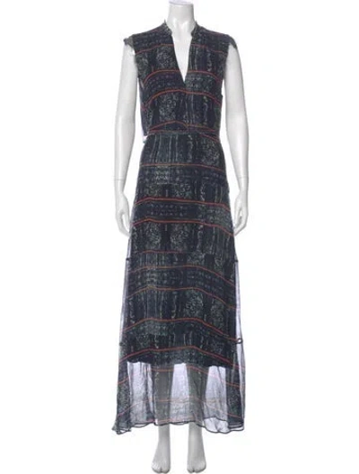 Pre-owned Heidi Merrick Silk Long Dress In Blue