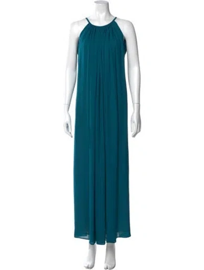 Pre-owned Heidi Merrick Silk Long Dress In Blue