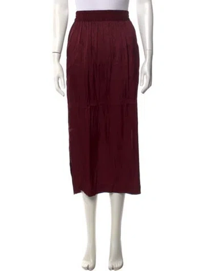 Pre-owned Heidi Merrick Silk Midi Length Skirt In Burgundy