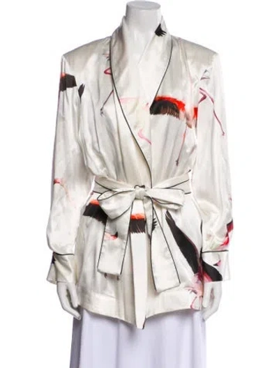 Pre-owned Heidi Merrick Silk Printed Vest In Neutral