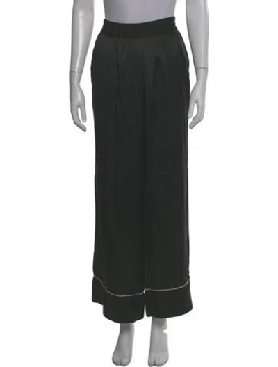 Pre-owned Heidi Merrick Silk Wide Leg Pants In Black