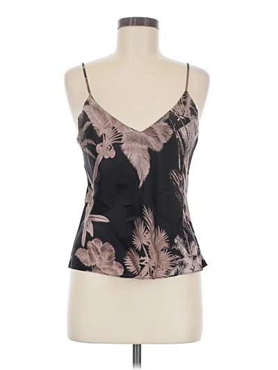 Pre-owned Heidi Merrick Sleeveless Silk Top Black Halter Neckline Tops
