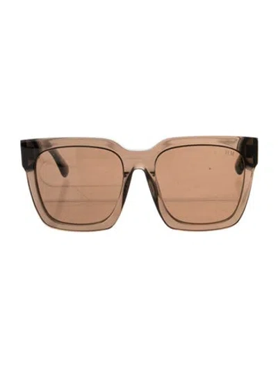 Pre-owned Heidi Merrick Square Tinted Sunglasses In Brown/clear