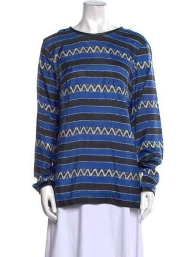 Pre-owned Heidi Merrick Striped Bateau Neckline Sweatshirt In Multi