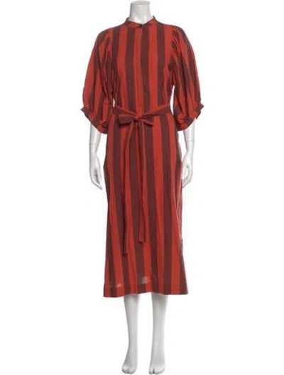 Pre-owned Heidi Merrick Striped Long Dress In Multi