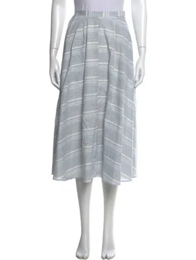 Pre-owned Heidi Merrick Striped Midi Length Skirt In Blue