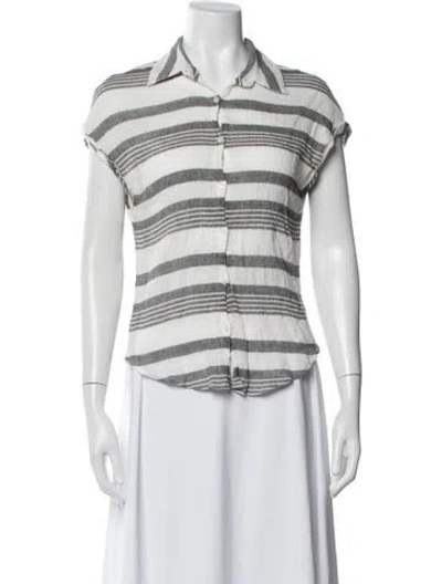 Pre-owned Heidi Merrick Striped Short Sleeve Top In Multi