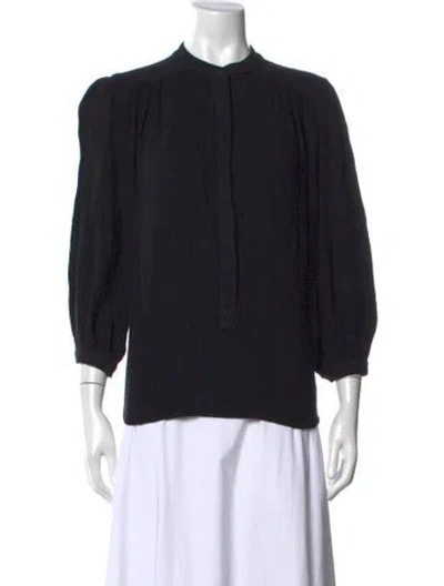 Pre-owned Heidi Merrick Three-quarter Sleeve Top In Black