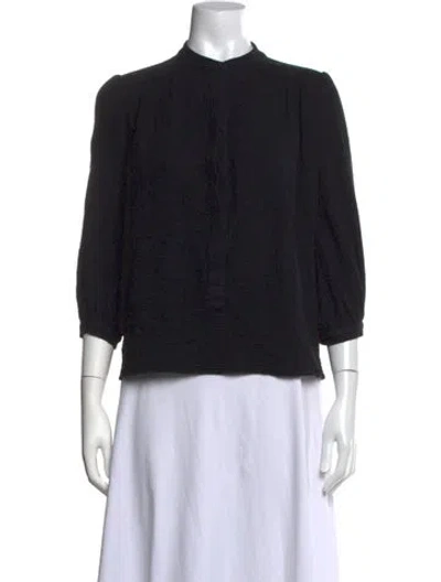 Pre-owned Heidi Merrick Three-quarter Sleeve Top In Black