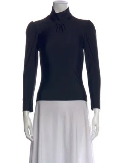 Pre-owned Heidi Merrick Turtleneck Long Sleeve Top In Blue