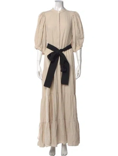 Pre-owned Heidi Merrick Vintage Long Dress In Neutral