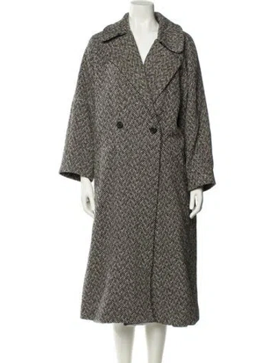 Pre-owned Heidi Merrick Virgin Wool Patterned Coat In Green