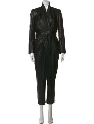 Pre-owned Heidi Merrick V-neck Jumpsuit In Black