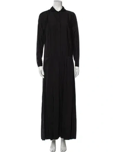 Pre-owned Heidi Merrick V-neck Long Dress In Black