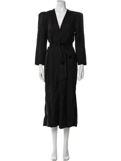 Pre-owned Heidi Merrick V-neck Long Dress In Blue