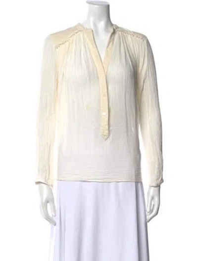 Pre-owned Heidi Merrick V-neck Long Sleeve Top In Neutral