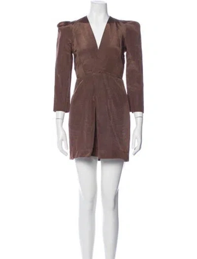Pre-owned Heidi Merrick V-neck Mini Dress W/ Tags In Brown