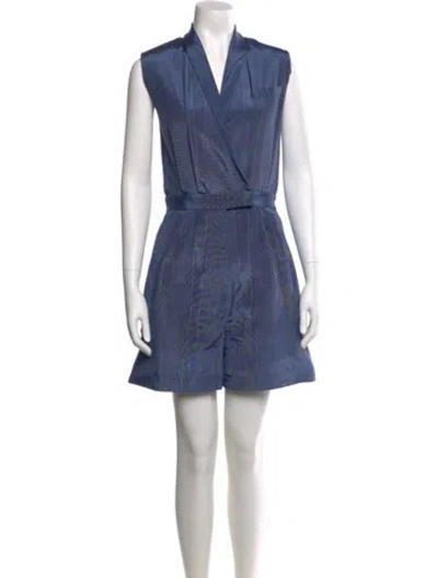 Pre-owned Heidi Merrick V-neck Romper In Blue