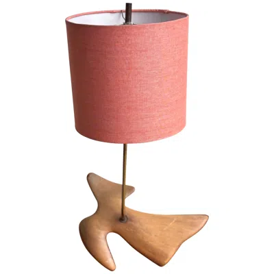 Pre-owned Heifetz Carved Wood Dove Table Lamp In The Style Of  Lighting In Brown