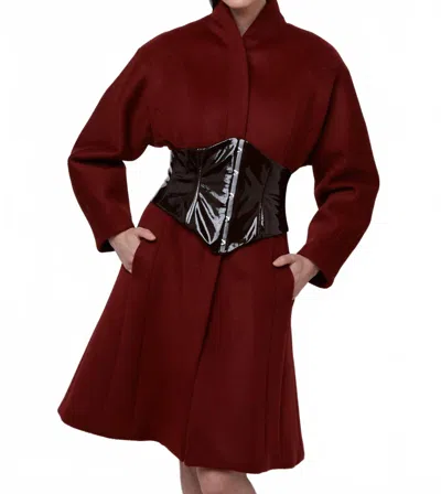 Heike-ny The Antwerp Coat In Cinnamon Bark In Burgundy