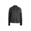 Heike-ny Women's Python Trimmed Hoodie In Charcoal In Green