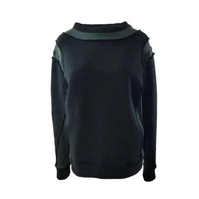 Heike-ny Women's The Aoe Top In Black / Bottle Green In Blue