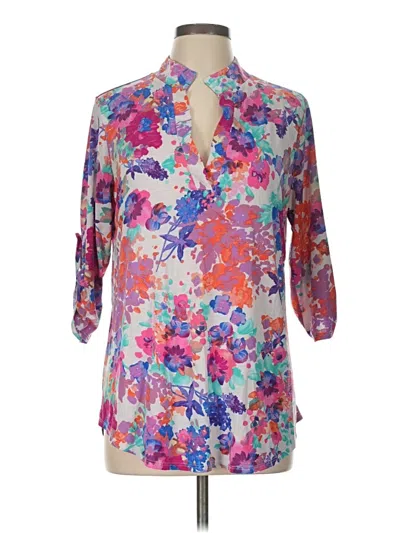 Pre-owned Heimish Usa 3/4 Sleeve Blouse In Purple