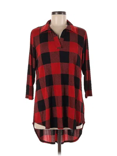 Pre-owned Heimish Usa 3/4 Sleeve Blouse In Red