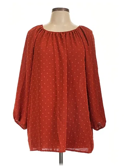 Pre-owned Heimish Usa 3/4 Sleeve Blouse In Red