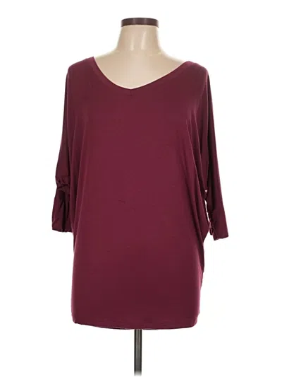 Pre-owned Heimish Usa 3/4 Sleeve T-shirt In Burgundy